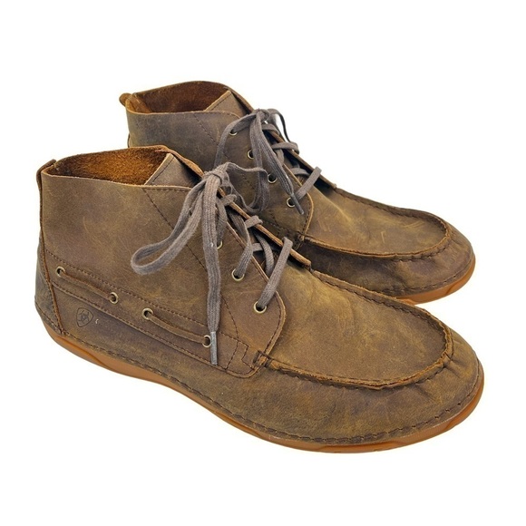 Ariat Holbrook Men’s Brown Leather Laced Up Chukka Boots - Picture 2 of 16